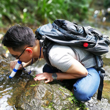 Outdoor Water Filter Camping Survival Tool by Sell My Stuff blue/white handheld filter on Tampa Home & Garden Store