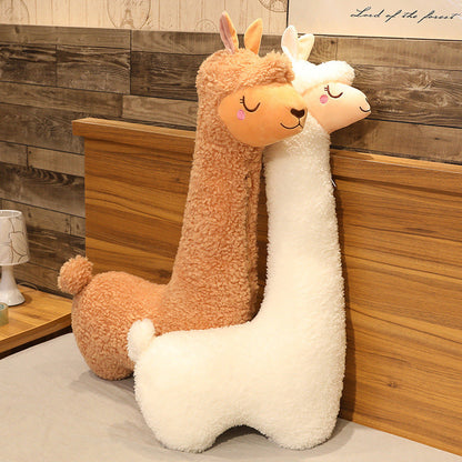 Cute Birthday Gift Girl Sleeping Pillow Large Plush Toy pair of brown white llama plushes cuddling on Tampa Home & Garden Store
