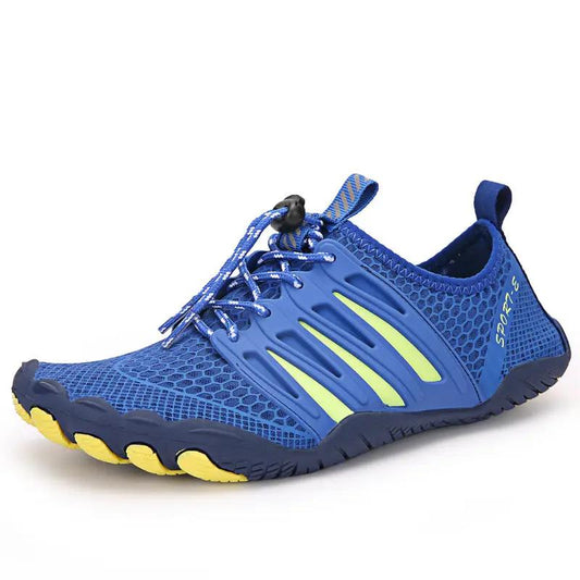Creek Shoes water shoe blue mesh with neon lime accents and rugged sole FLIPSTYLEZLLC on Tampa Home & Garden Store