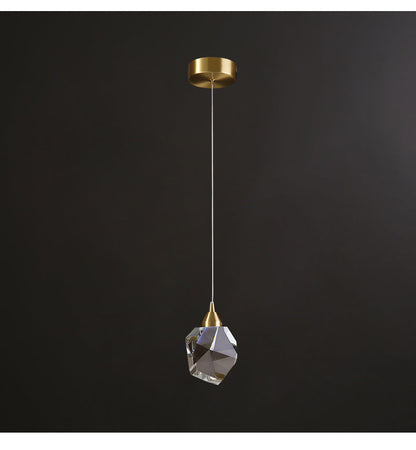 Lámpara de araña de cristal de lujo de cobre, lámpara de araña moderna minimalista de tres cabezas para restaurante