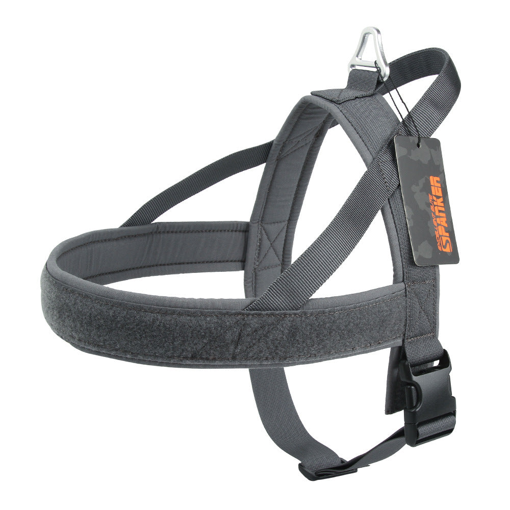 Pet Zen dog harness for large & medium dogs, gray, adjustable with metal ring buckle on Tampa Home & Garden Store