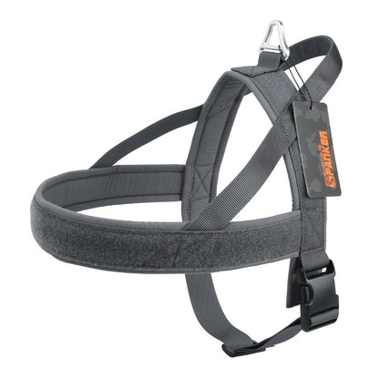 Pet Zen dog harness for large & medium dogs, gray, adjustable with metal ring buckle on Tampa Home & Garden Store