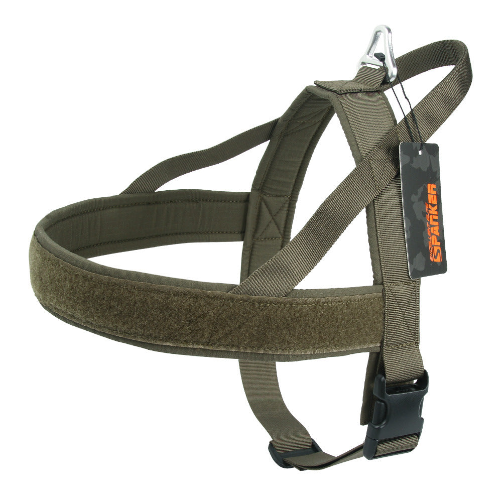 Large and Medium-Sized Dog Harness by Pet Zen in olive green with padded chest strap on Tampa Home & Garden Store