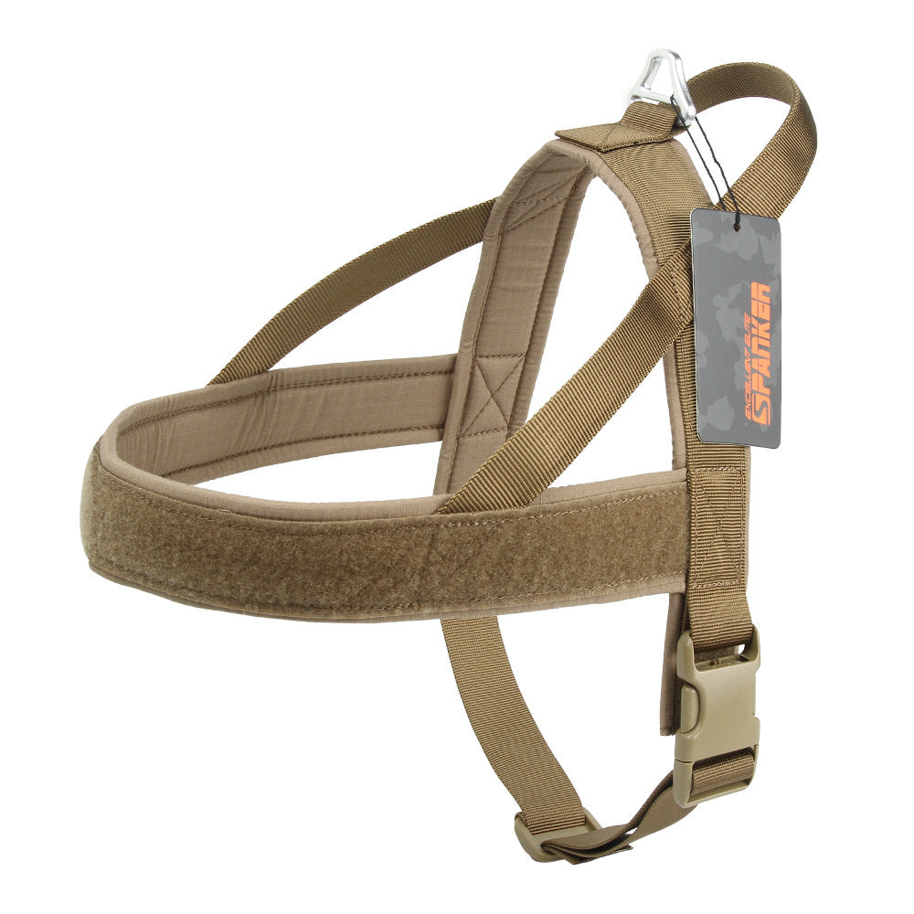 Pet Zen large and medium dog harness tan nylon with padded chest and quick-release buckle on Tampa Home & Garden Store