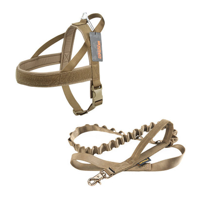 Pet Zen Large and Medium-Sized Dog Harness with tan nylon strap and 1 harness + 1 leash on Tampa Home & Garden Store