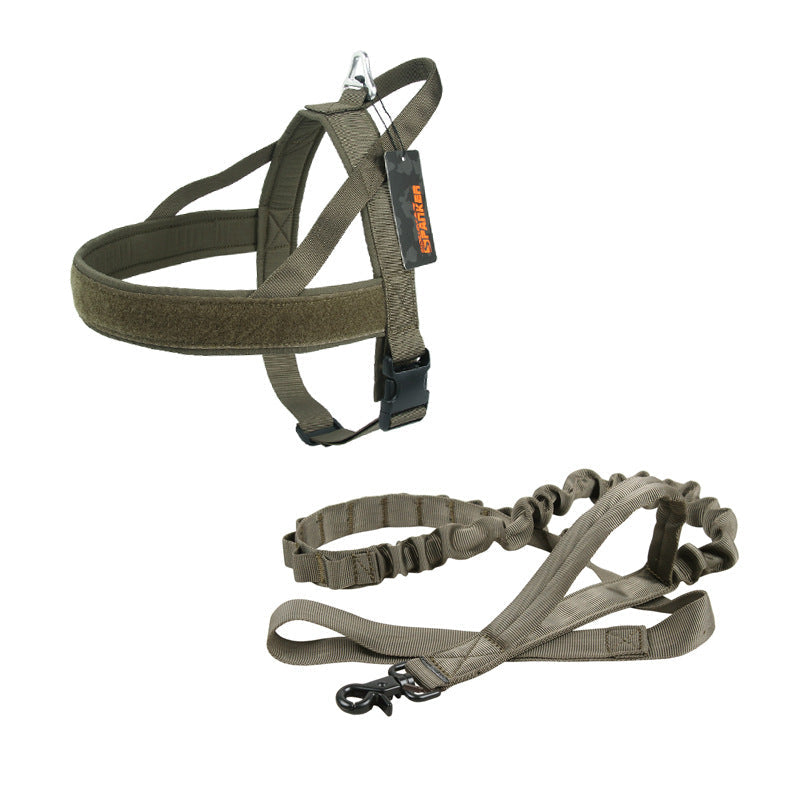 Pet Zen olive nylon dog harness for large & medium dogs with leash on Tampa Home & Garden Store