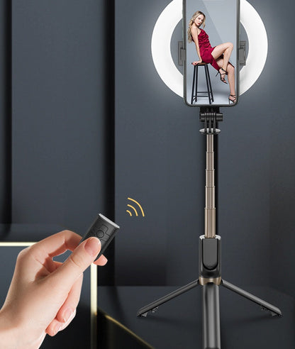 Xyxd live-broadcast selfie stick with ring light, extendable tripod, and Bluetooth remote on Tampa Home & Garden Store