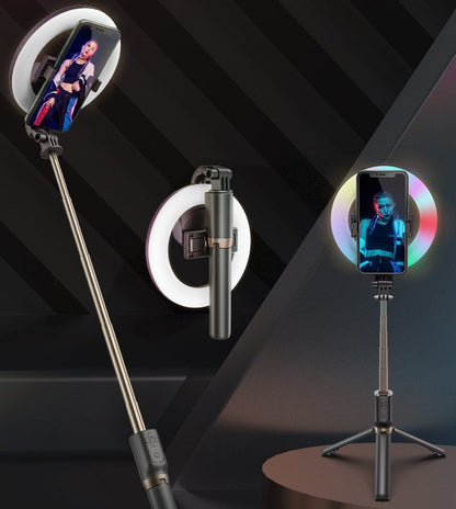 Xyxd live broadcast fill light selfie stick with RGB neon ring light for phone holder on Tampa Home & Garden Store