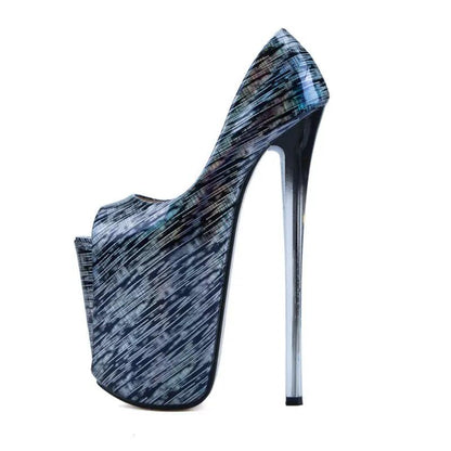 Red High Heel Shoes with Thin Stiletto Fish Mouth