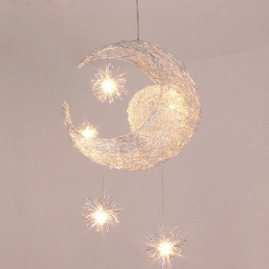 Aluminum Wire Star Moon Chandelier Restaurant Bar Bedroom Warm Lighting Simple Children'S Room Lamps - Tampa Home & Garden Store
