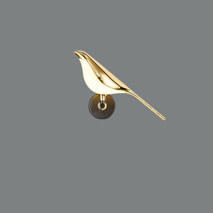 Magpie bird LED wall lamp sconce, gold finish, Sell My Stuff bedside light on Tampa Home & Garden Store