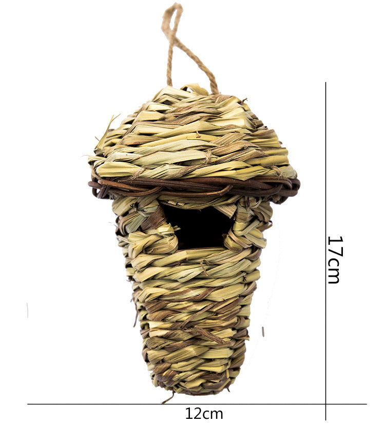 Bird nest hanging decoration hand-knitted from natural straw beige, 17×12 cm Sell My Stuff on Tampa Home & Garden Store