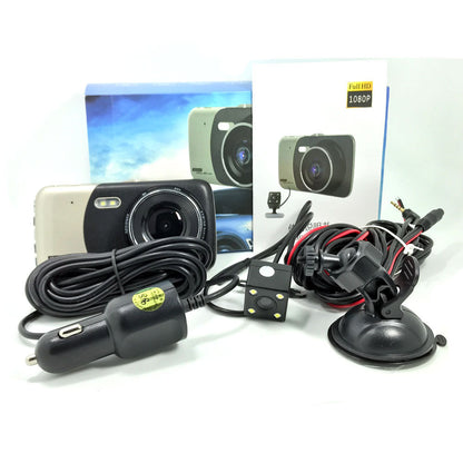 4-Inch L55 dual-lens dash cam with suction mount, 1080p HD night vision, charger included on Tampa Home & Garden Store