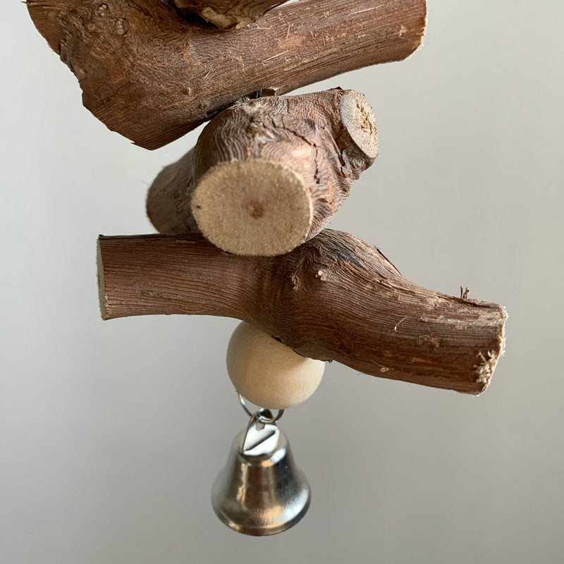 Parrot Vine solid wood molar string bird toy with bell, natural brown wood sticks Sell My Stuff on Tampa Home & Garden Store