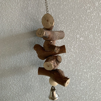 Parrot Vine Solid Wood Molar String With Bell toy with stacked logs chain Sell My Stuff on Tampa Home & Garden Store