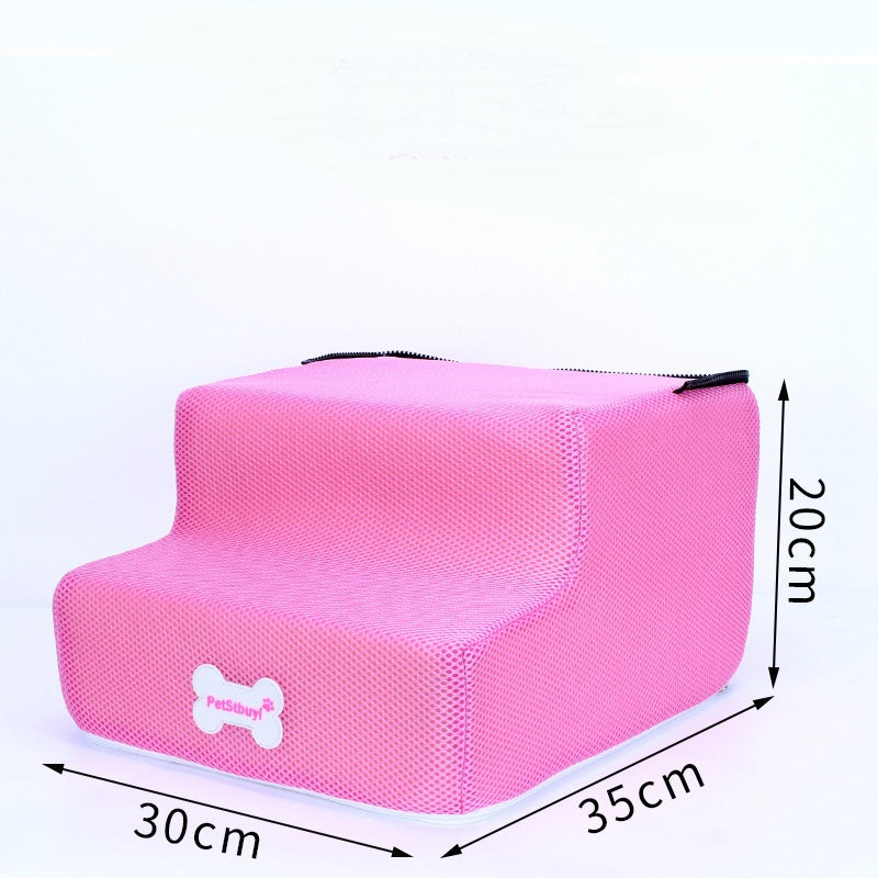 Pink pet sponge sofa-step ladder, 30x35 cm base, 20 cm tall, Petsbuy bone logo on Tampa Home & Garden Store