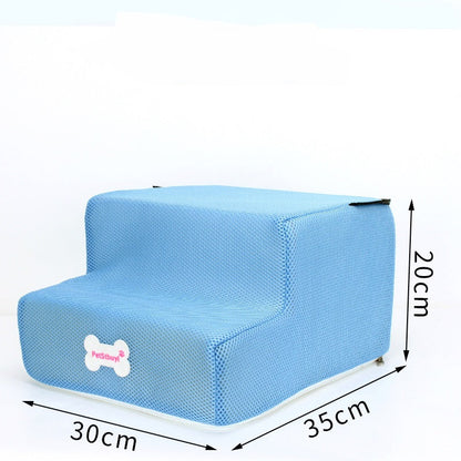 Blue sponge pet sofa bed climbing ladder for dogs, 20 cm tall, 30x35 cm base, bone PetStudy patch on Tampa Home & Garden Store
