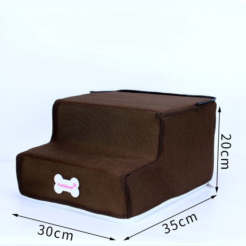 Pet Sponge On The Sofa Bed Climbing Ladder brown fabric pet stair Sell My Stuff logo on Tampa Home & Garden Store
