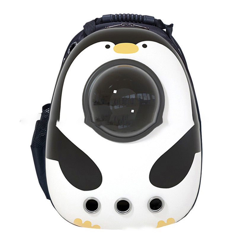Pet Zen penguin pet backpack with bubble window white black finish on Tampa Home & Garden Store