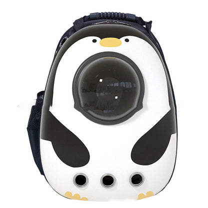 Pet Zen penguin pet backpack with bubble window white black finish on Tampa Home & Garden Store