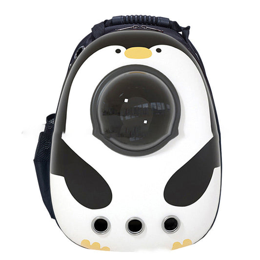 Pet Zen penguin pet backpack with bubble window white black finish on Tampa Home & Garden Store