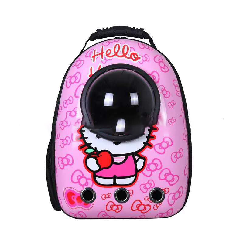 Pet Zen pink Hello Kitty pet backpack carrier with bubble viewing window and vent holes on Tampa Home & Garden Store