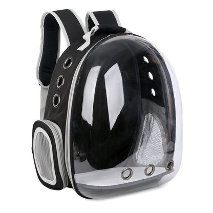 Pet Zen portable pet backpack with clear bubble dome for cats and dogs, black with mesh pockets on Tampa Home & Garden Store
