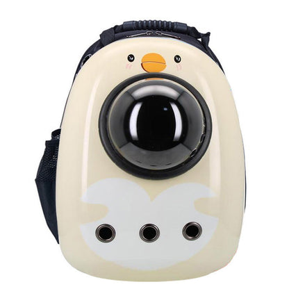 Pet Bag Out portable space bag pet backpack in beige with round viewing window on Tampa Home & Garden Store