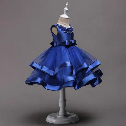 Girls' Satin Princess Dress With Pettiskirt
