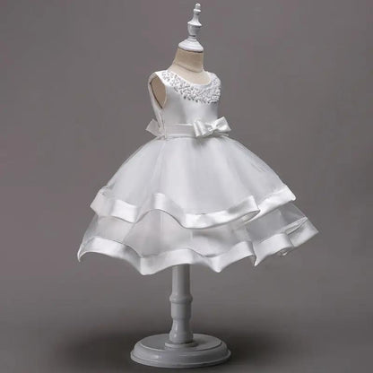 Girls' Satin Princess Dress With Pettiskirt