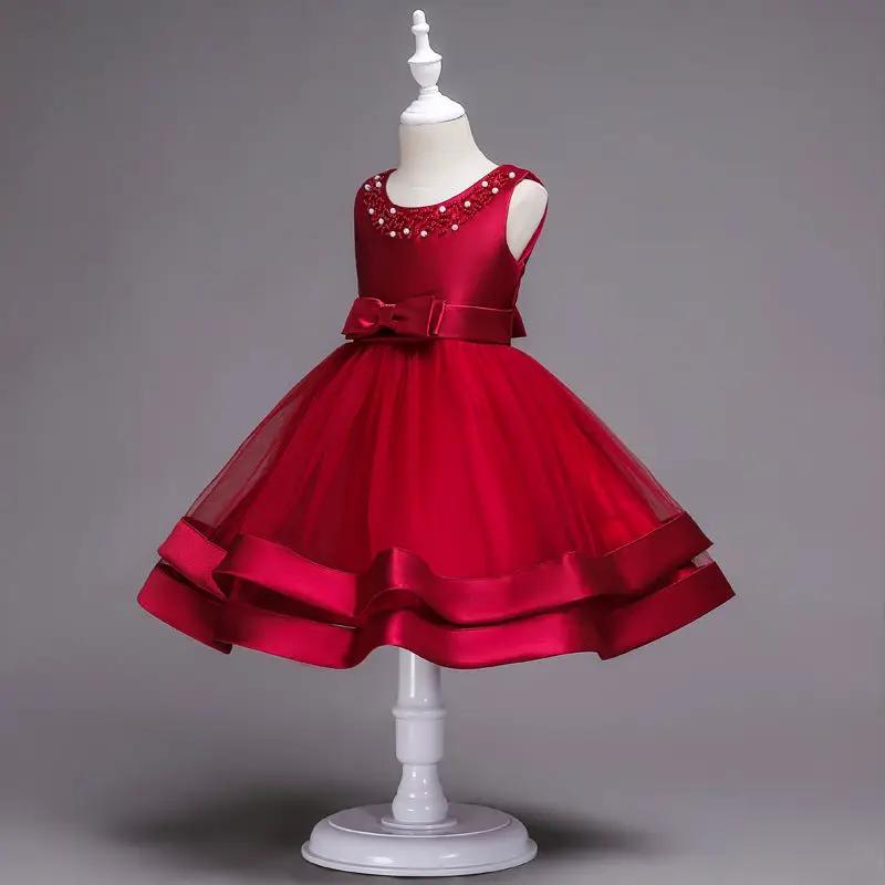 Girls' Satin Princess Dress With Pettiskirt
