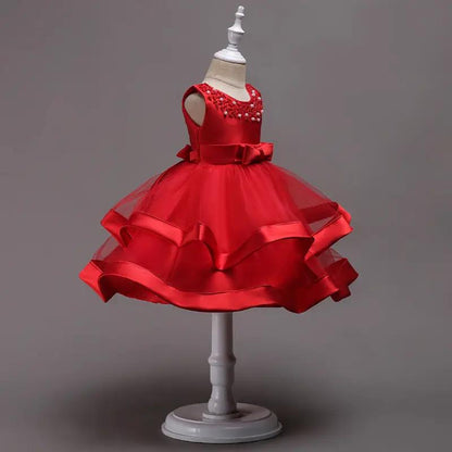 Girls' Satin Princess Dress With Pettiskirt