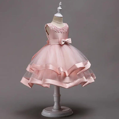 Girls' Satin Princess Dress With Pettiskirt