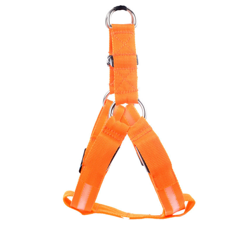 Dog Leashing Vest with LED illumination orange Pet Zen D-rings on Tampa Home & Garden Store