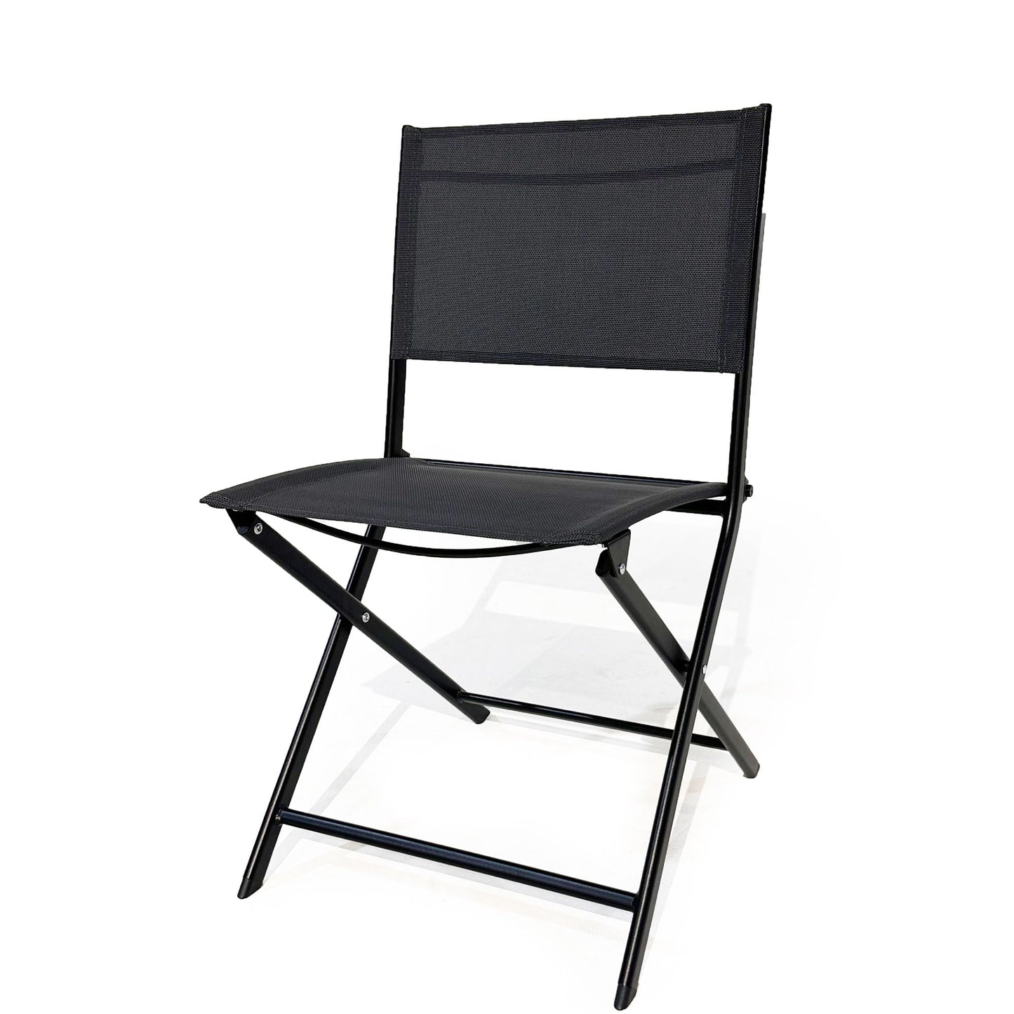 Black Folding Patio Bistro Set and Sling Chairs