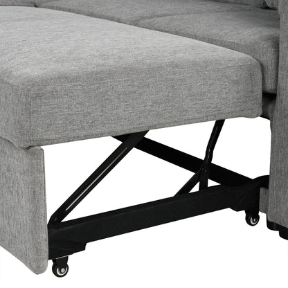 Single pull-out sleeper chair in gray fabric with black metal legs on Tampa Home & Garden Store