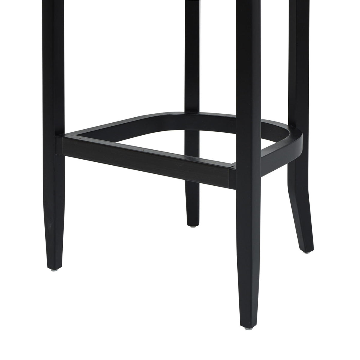 Mid-Century Cane Back Counter Stool, black metal frame with curved footring, HouseOfZazla on Tampa Home & Garden Store