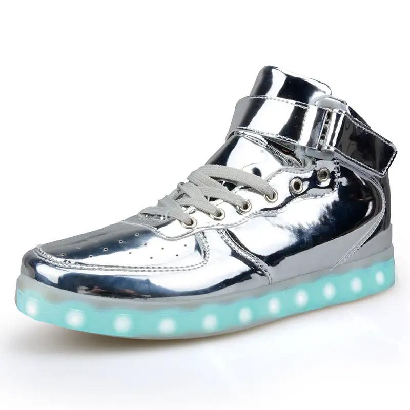 Usb Rechargeable High Top Luminous Shoes Unisex