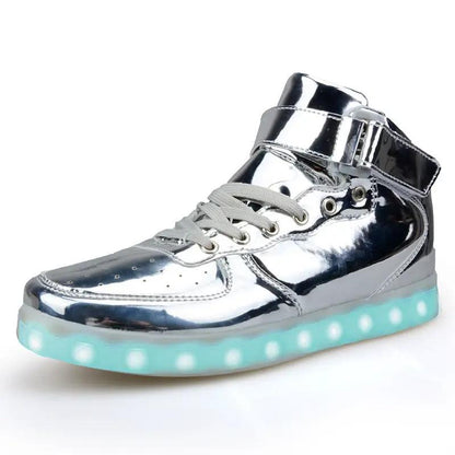 Usb Rechargeable High Top Luminous Shoes Unisex