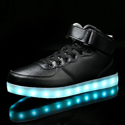 Usb Rechargeable High Top Luminous Shoes Unisex