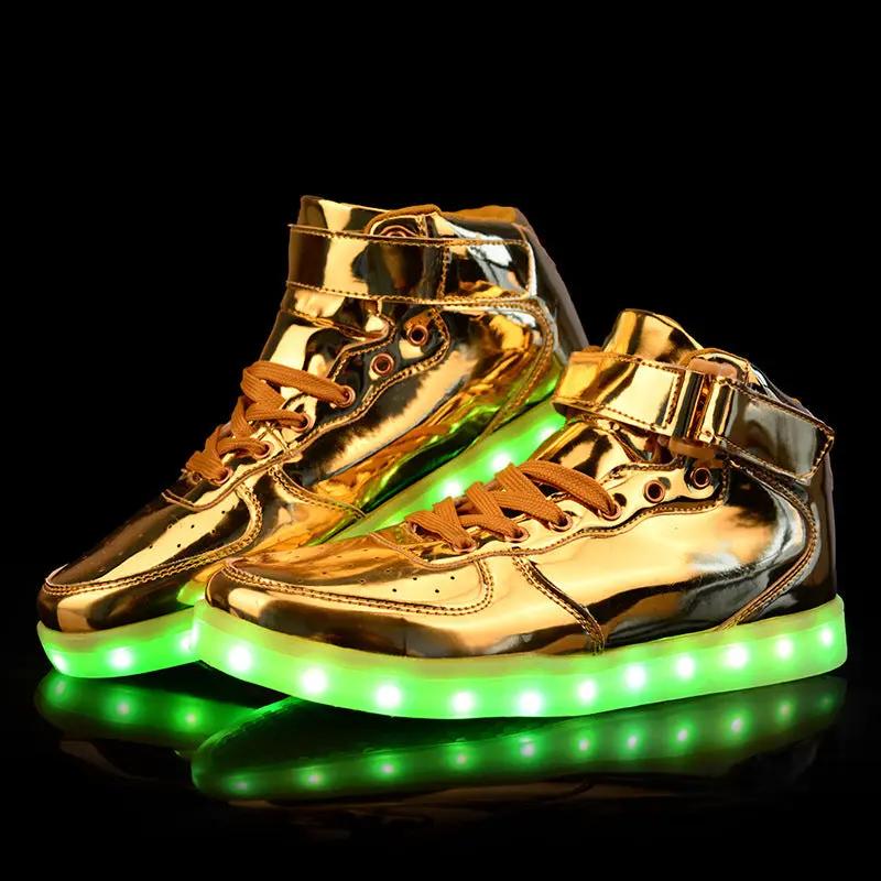 Usb Rechargeable High Top Luminous Shoes Unisex