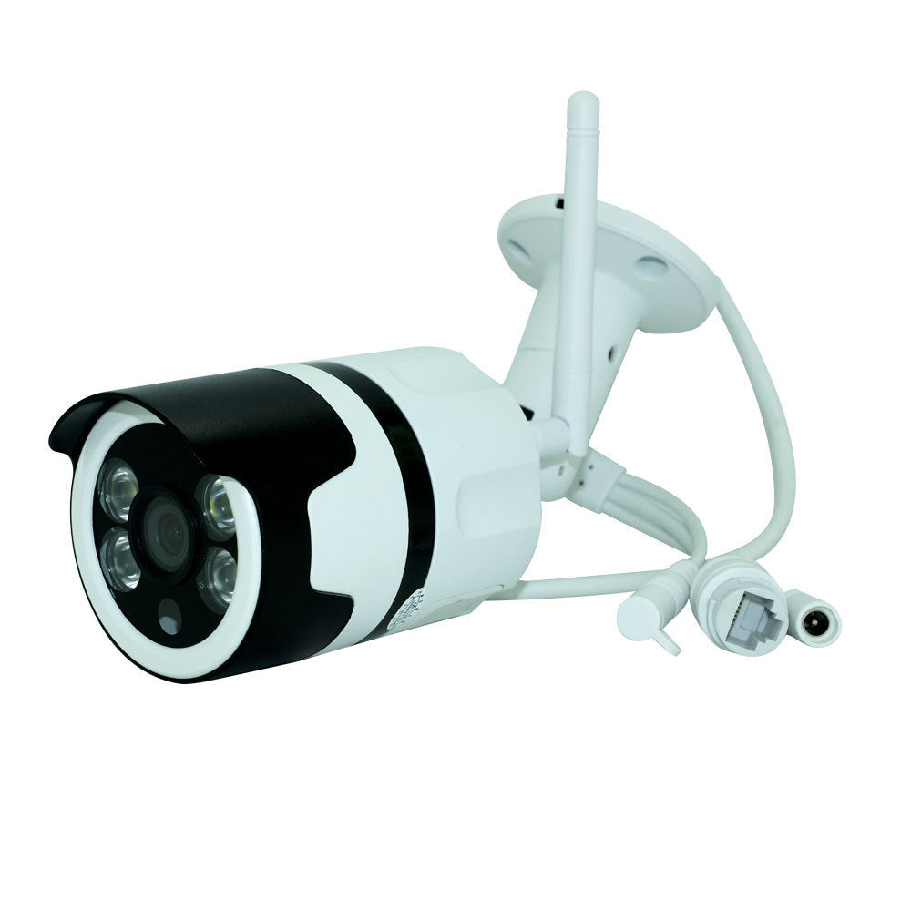 Wireless CCTV surveillance camera with white housing and infrared LEDs, outdoor mount on Tampa Home & Garden Store