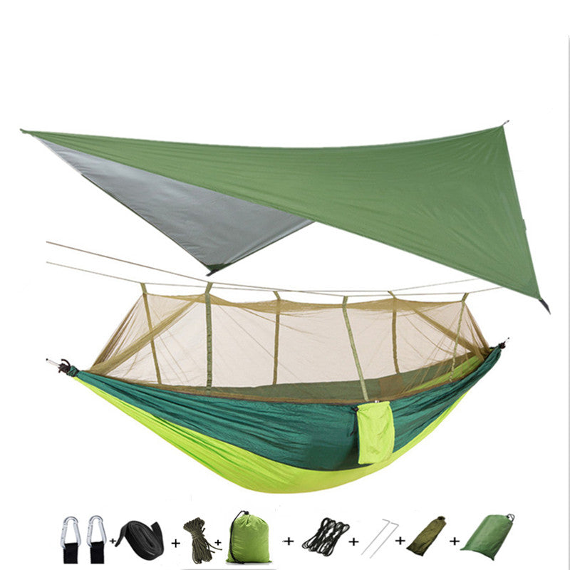 Parachute hammock with mosquito net, army green, portable camping gear by My Store on Tampa Home & Garden Store