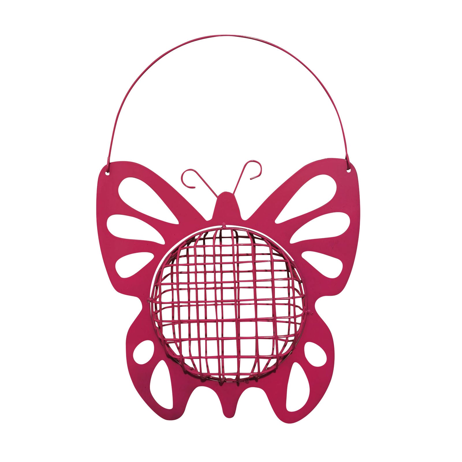 Outdoor pink butterfly-wing metal bird feeder with hanging balcony hook, Sell My Stuff on Tampa Home & Garden Store
