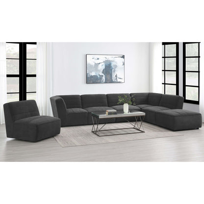 Ortega charcoal upholstered armless chairs set by HouseOfZazla in a modern living room on Tampa Home & Garden Store
