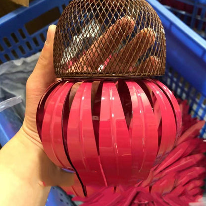 Garden Petal Shape Bird Feeder pink petal bands with brown wire mesh dome by Sell My Stuff on Tampa Home & Garden Store