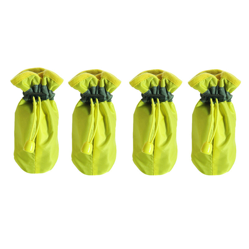 Pet Zen four-season dog shoes lime-yellow breathable soft-bottom non-slip, four-pack on Tampa Home & Garden Store