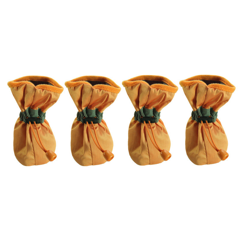 Pet Zen dog booties four orange soft-bottom shoes with drawstring closures non-slip on Tampa Home & Garden Store