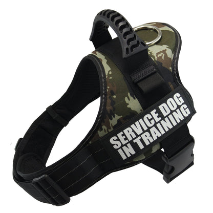 Pet Zen K9 dog harness in camouflage with grab handle, reflective strap and D-ring on Tampa Home & Garden Store