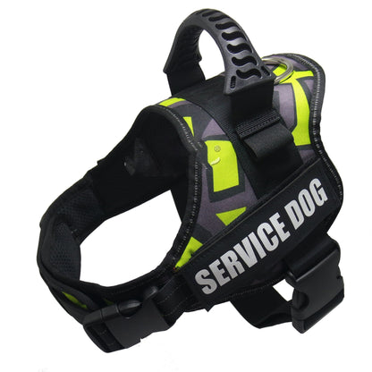 Pet Zen K9 dog harness reflective adjustable vest with neon yellow stripes and top handle on Tampa Home & Garden Store